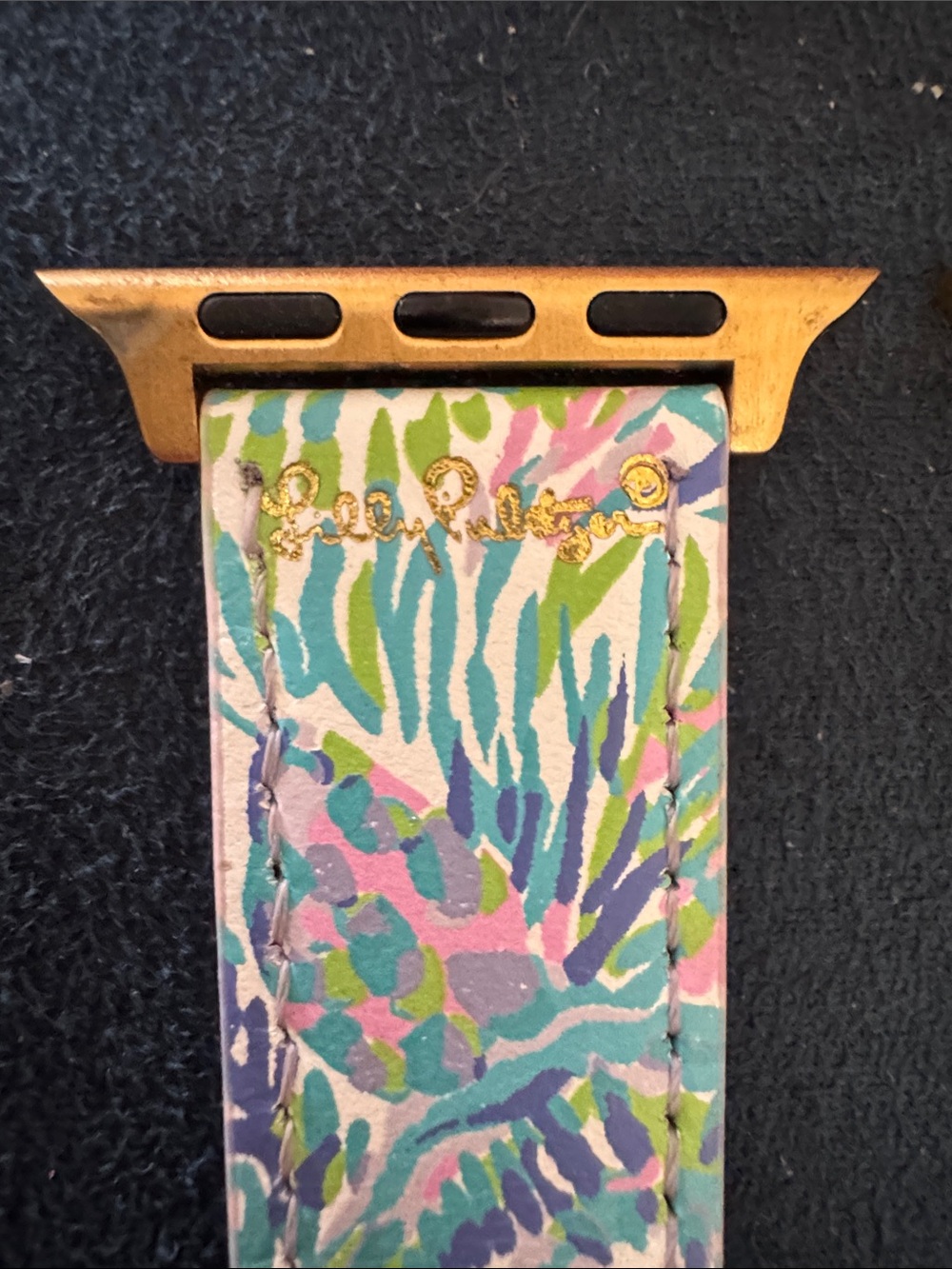Colorful Floral Pattern Apple Watch Band with  Gold Hardware- Lilly Pulitzer - Picture 3 of 3